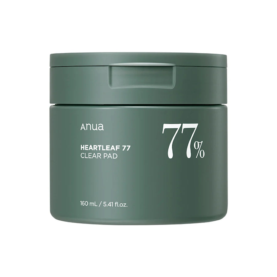 ANUA Heartleaf 77% Clear Pad jar (70pcs), a soothing and exfoliating K-Beauty toner pad
