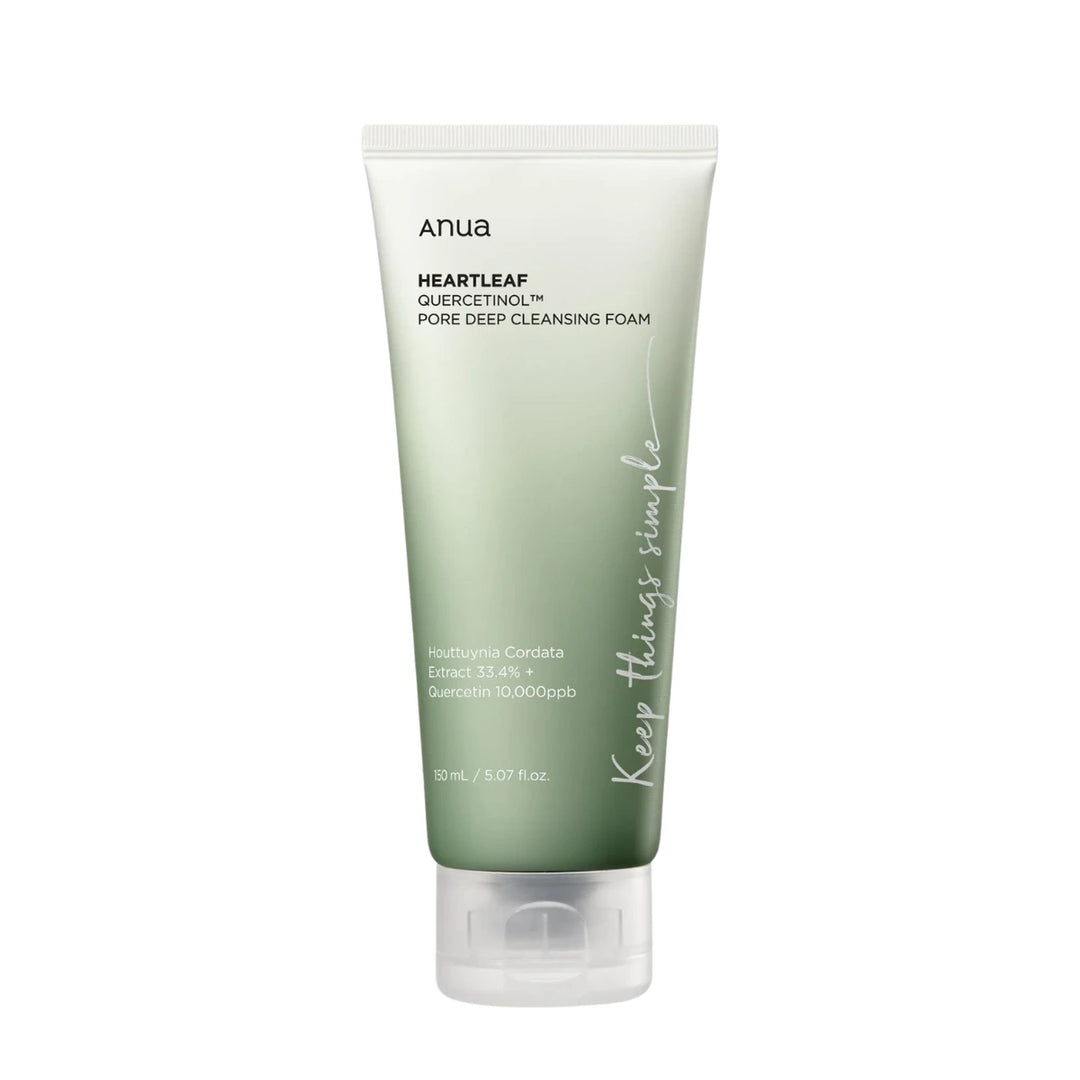 ANUA Heartleaf Quercetinol Pore Deep Cleansing Foam tube for deep cleansing and pore care