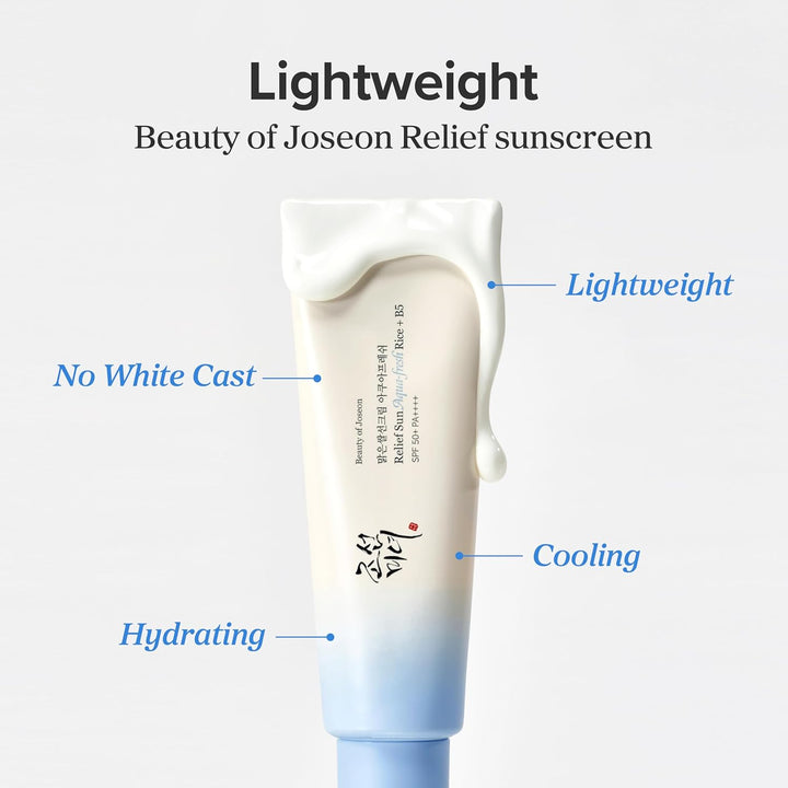 Beauty of Joseon Relief Sun Aqua-Fresh SPF 50+ PA++++ 50ml – Lightweight Korean Sunscreen with cream on top