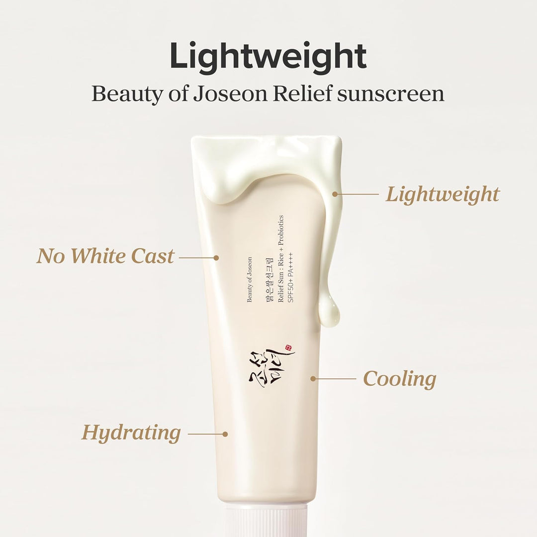 Beauty of Joseon Relief Sun Rice + Probiotics SPF50+ PA++++ 50ml. Lightweight sunscreen.