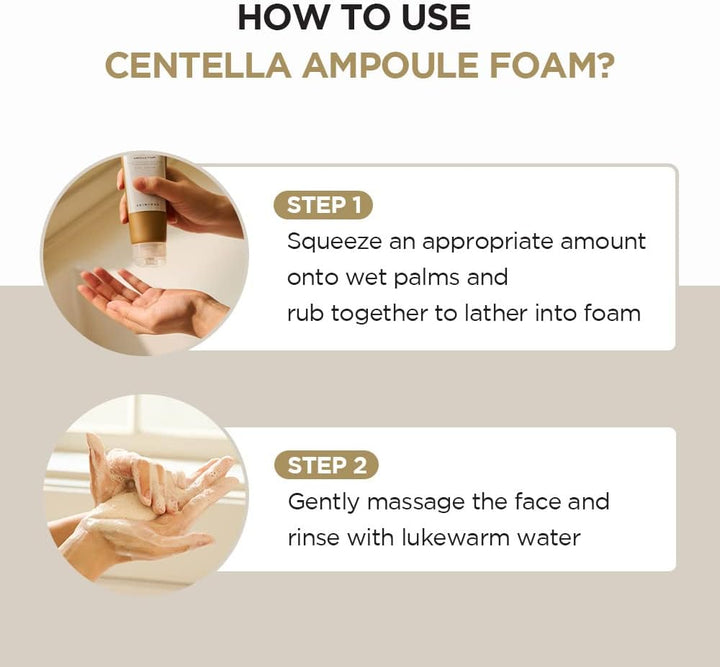 Foam cleanser with Centella Asiatica, Baking Soda, and Hyaluronic Acid to soothe redness and clear pores