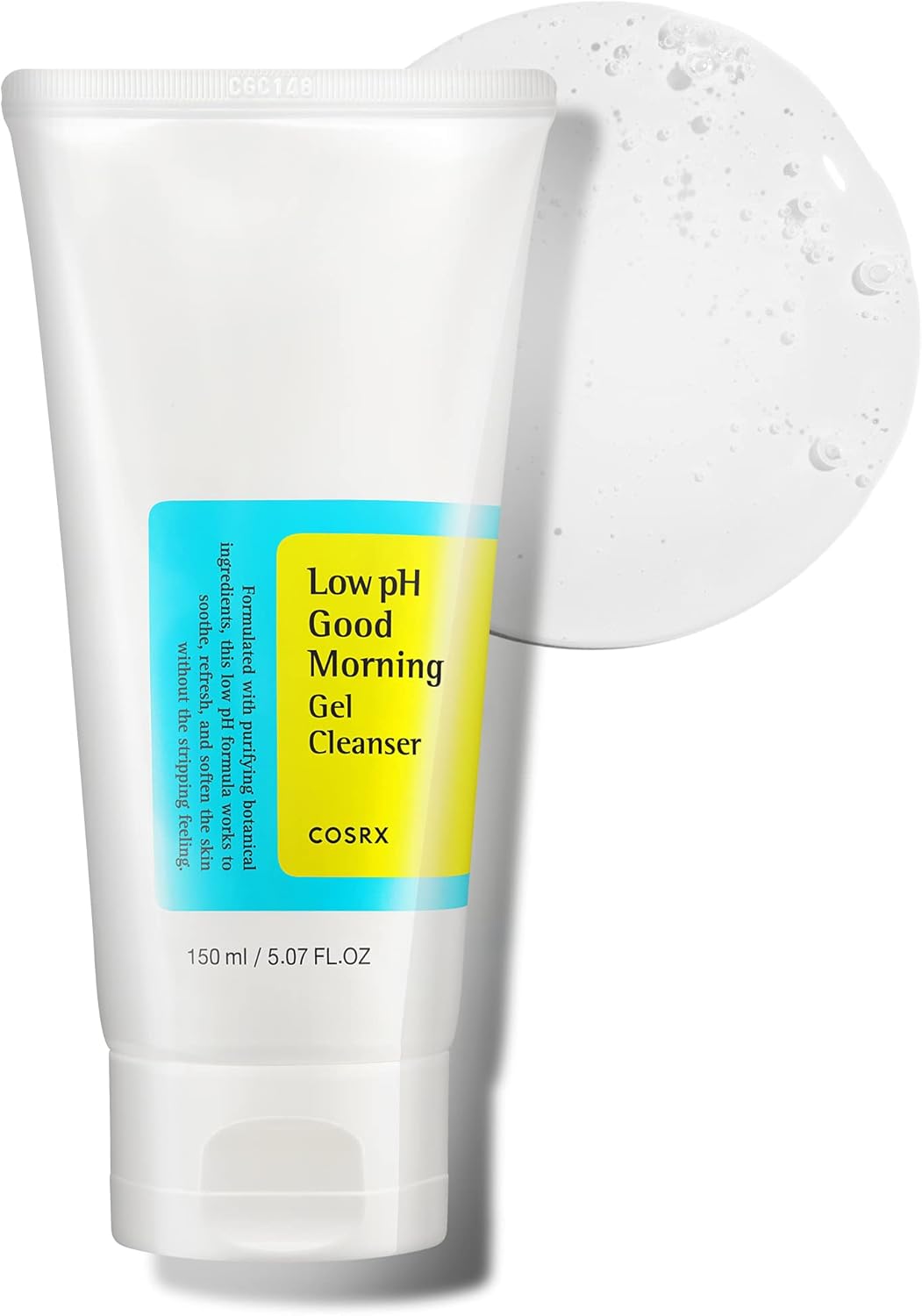 COSRX Low pH Good Morning Gel Cleanser bottle, a gentle K-Beauty face wash for acne-prone skin
