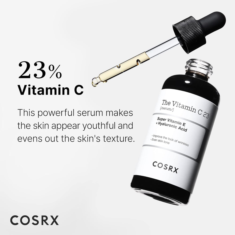 COSRX The Vitamin C 23 Serum 20ml Korean skincare. this vitamin c powerful serum makes the skin appear youthful and evens out the skin's texture