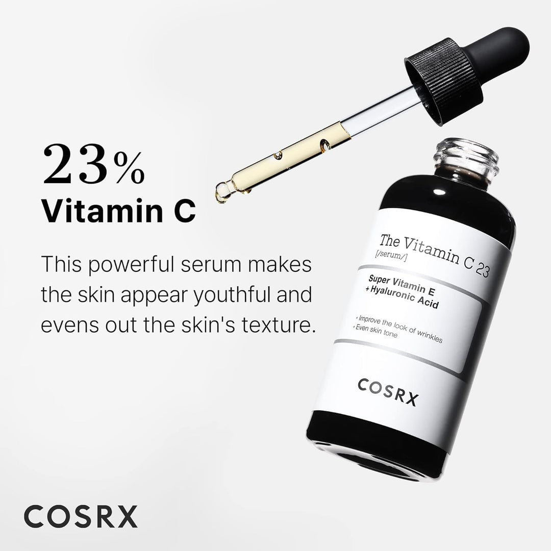 COSRX The Vitamin C 23 Serum 20ml Korean skincare. this vitamin c powerful serum makes the skin appear youthful and evens out the skin's texture