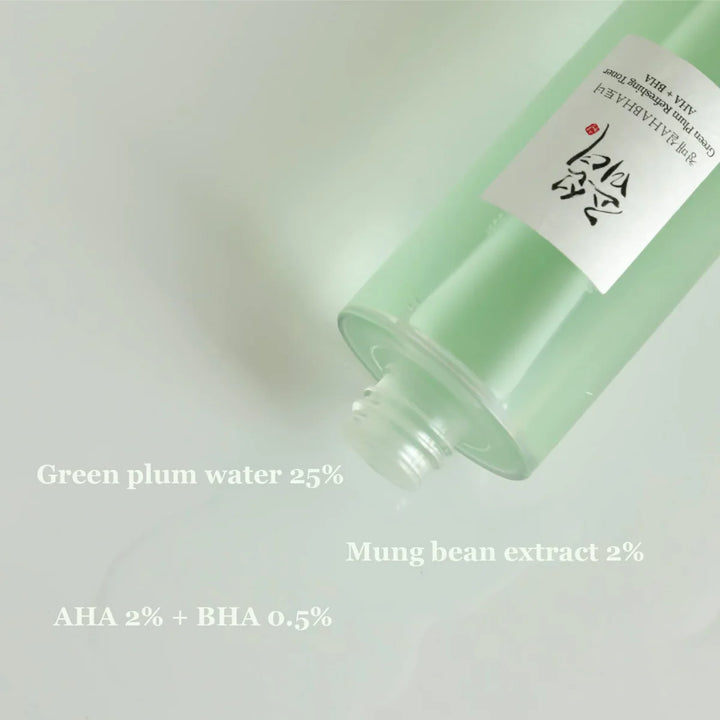 Watery texture of the Beauty of Joseon Green Plum Toner for smoothing rough skin texture