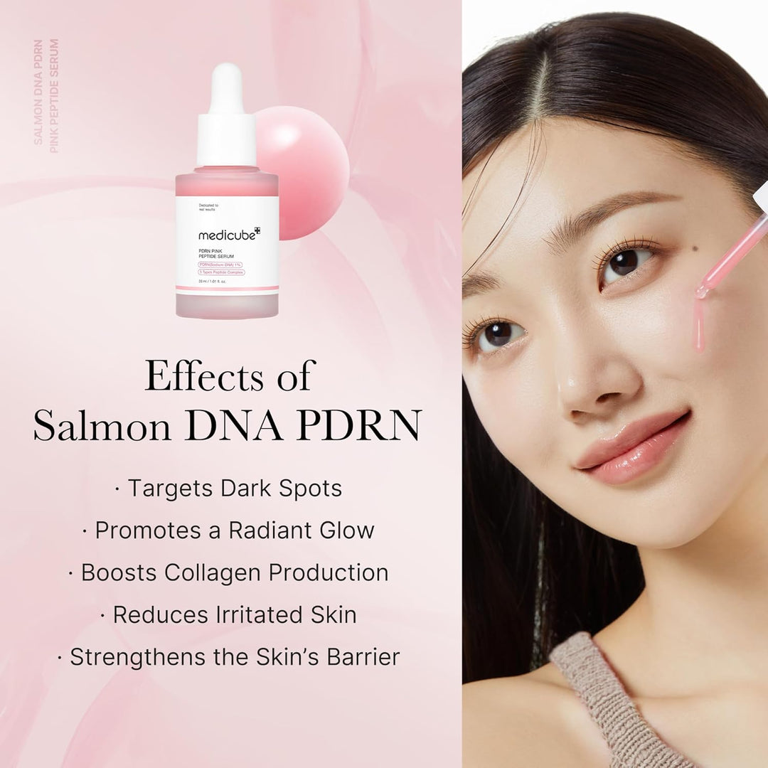 Effects of Medicube PDRN Pink Peptide Serum on face