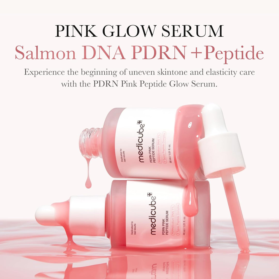 Texture of Medicube PDRN Pink Peptide Serum for skin elasticity