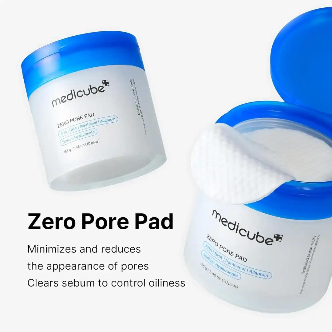 Two  Medicube Zero Pore Pads 2.0 to cleanse and tighten pores