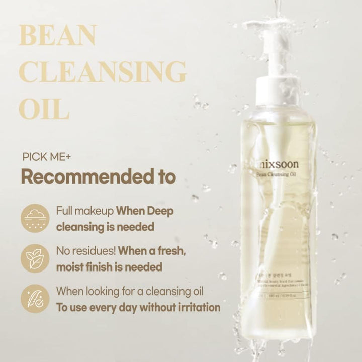 Using MIXSOON Bean Cleansing Oil to remove makeup and impurities