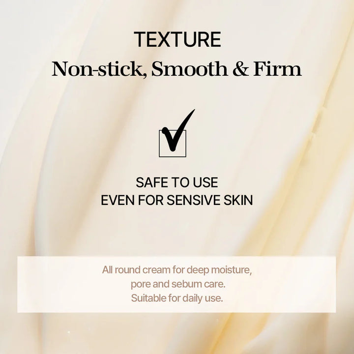 Mixsoon Bean Cream jar, a deep hydrating and balancing moisturizer for all skin types. Texture is non-stick, smooth and firm