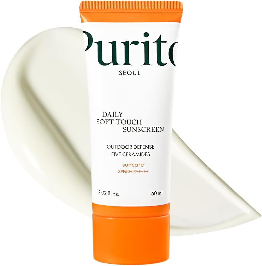 PURITO SEOUL Daily Soft Touch Sunscreen 60ml tube, a chemical SPF50+ with a semi-matte finish