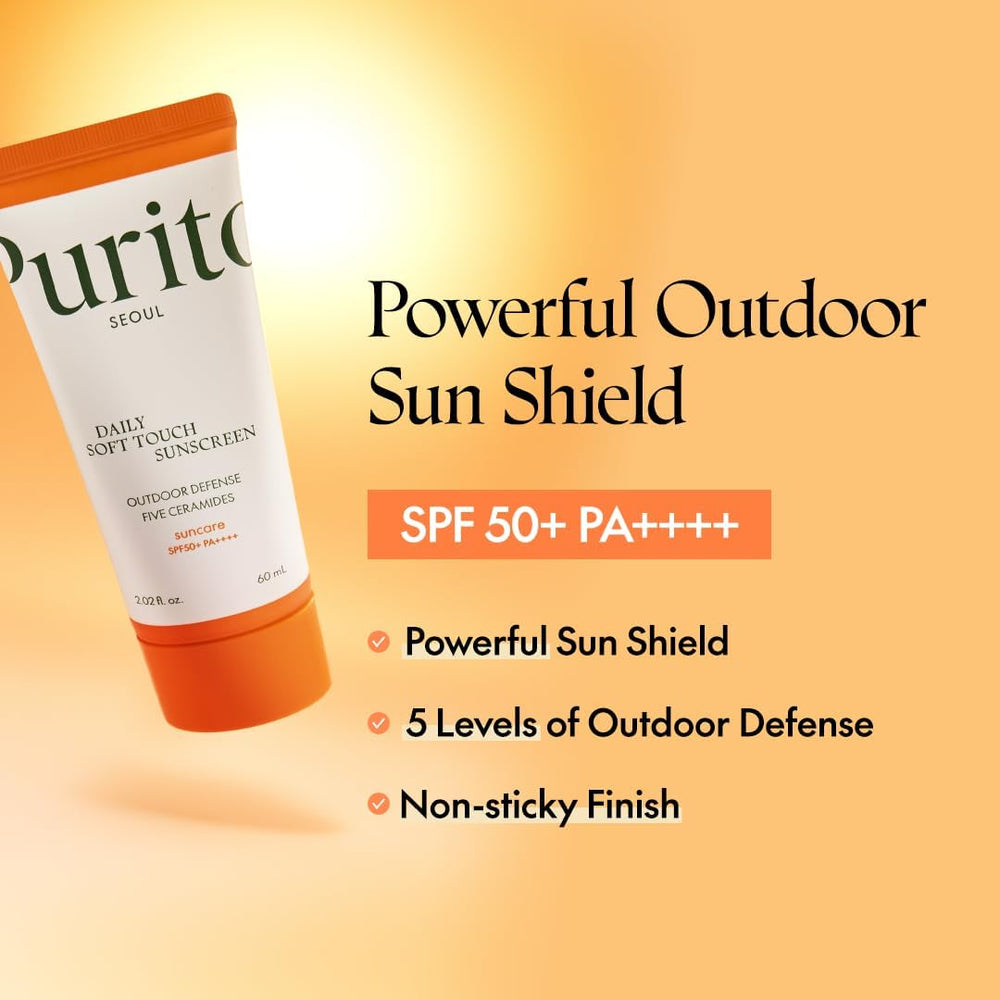 PURITO SEOUL Daily Soft Touch Sunscreen 60ml is a powerful outdoor sun shield