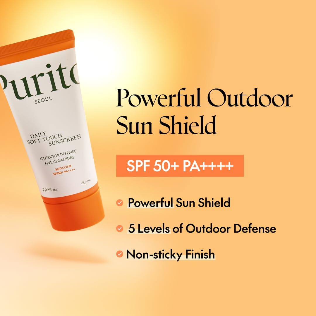 PURITO SEOUL Daily Soft Touch Sunscreen 60ml is a powerful outdoor sun shield
