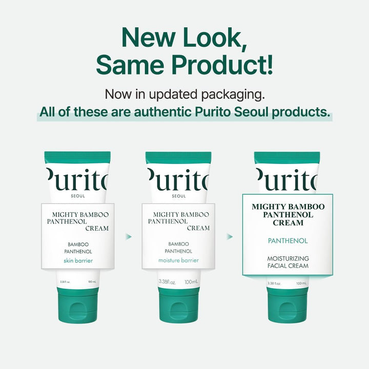New look of the PURITO SEOUL Mighty Bamboo Panthenol Cream 100ml for skin barrier repair and soothing sensitive skin